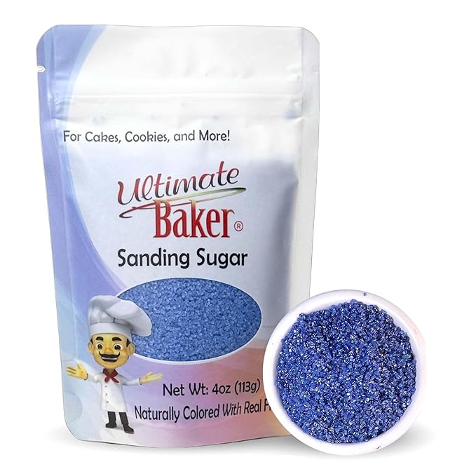 Ultimate Baker - Sanding Sugar, Royal Blue - Vibrant, Naturally Colored Baking & Decorating Sugar, Perfect for Sprinkling on Cakes, Desserts & Confections, Medium Crystal - 4oz
