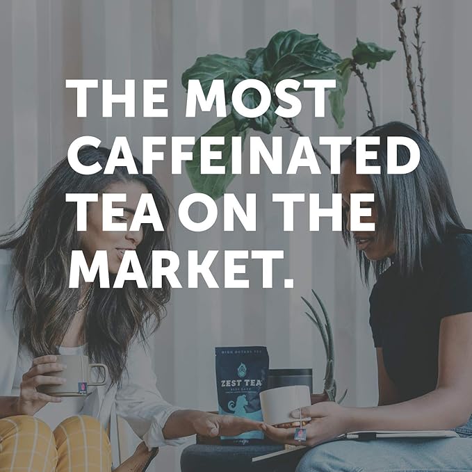 Zest Energy Tea Bags – Blue Lady Passion Fruit Black Tea – High Caffeine Tea for Morning Energy, Focus & Clarity – Natural Caffeinated Tea with 150mg Caffeine – 15Ct Box – Non-GMO & Keto Friendly