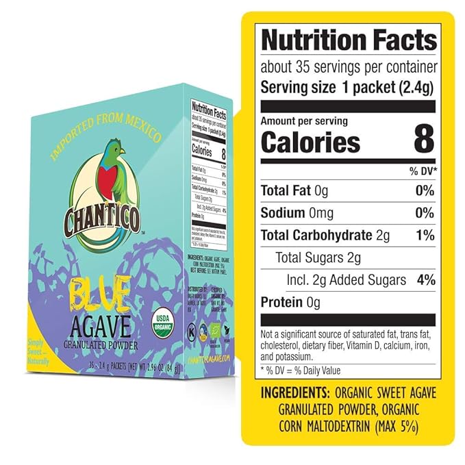Chantico Sweet Granulated Agave Powder – 3 Box of 35/2.4 g Sachet, Convenient single-serve packaging, Low-carb, Keto, Sugar substitute, Perfect for use in baking, smoothies, coffee, tea, yogurt