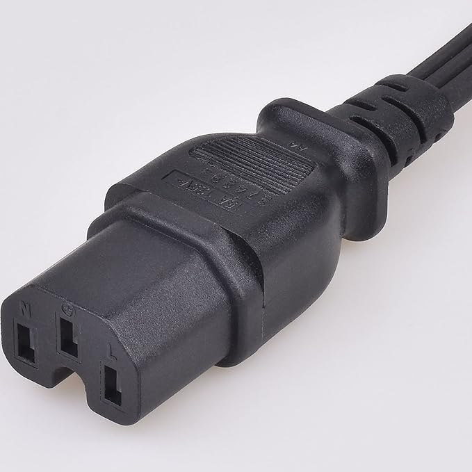 3 Ft Replacement Power Cord - Coffee Pot Replacement Part Suitable for Farberware Percolator Cord - Electric Cord for Computer, Monitor, TV - 16 AWG Heavy Duty 1875W 105C 15A 3 Prong Grounded, Black