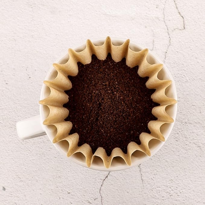 EUSOAR 1-2 Cup Unbleached Coffee Filters, Pack of 50 Disposable Natural Brown Paper Coffee Filter, for Small Basket Style Single Pour Over and Drip Coffee Makers, for Home Commercial
