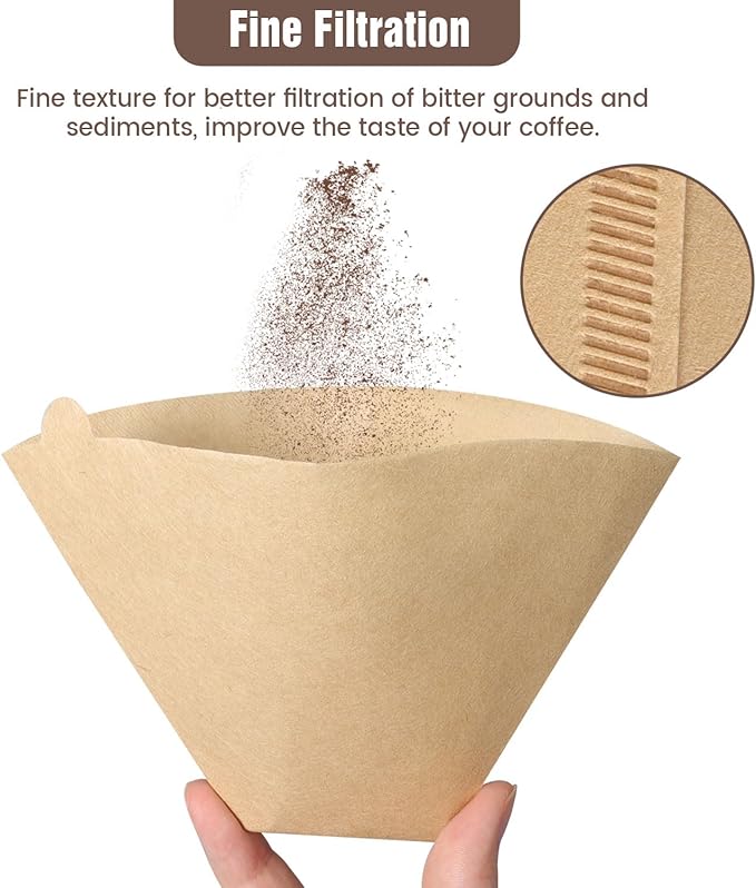 600 Count Cone Coffee Filters #4, Unbleached Size 04 Coffee Filters 8-12 Cup, Disposable Natural Paper Filters, No.4 Cone Filters For Ninja, Pour Over and Drip Coffee Maker
