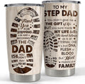SANDJEST Step Dad Gifts Tumbler 20oz Coffee Travel Mug Cup Gift for Bonus Dad Stepfather Stepdad Gift from Step Daughter Son