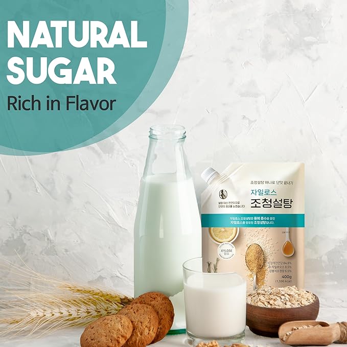 Xylose Rice Sugar, Unrefined Natural Sugar, Xylitol, Low Absorption, Rich Rice Flavor, 14.1oz