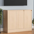 Buffet Cabinet with Storage, Coffee Bar Cabinet with 3 Doors and Adjustable Shelf, Modern Kitchen Buffet Sideboard for Living Room, Kitchen, Oak
