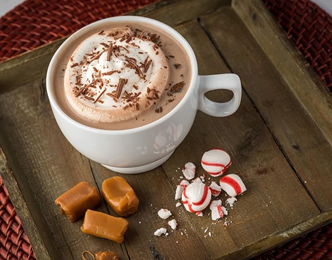 Upouria Peppermint Mocha Coffee Syrup Flavoring, 100% Vegan, Gluten-Free, Kosher, 750 mL Bottle (Pack of 2) with Coffee Syrup Pump