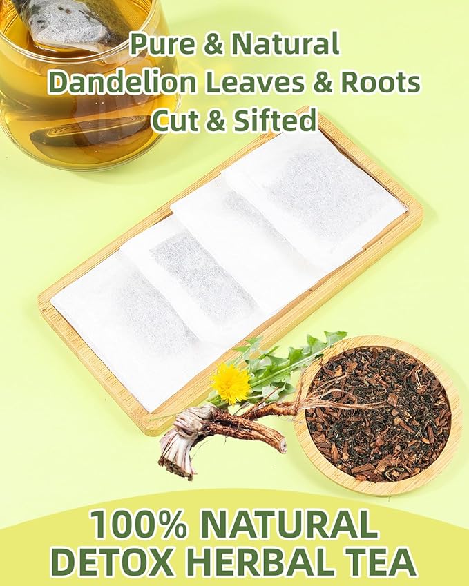 120 Teabags - Dandelion Leaf & Root Tea Bags, Natural Herbal Tea for Liver & Kidney Health, Supports Digestion & Boosts Immune System - Caffeine-Free, Non-GMO, No Additives