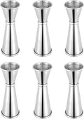 BARsics Bartending Stainless Steel Cocktail 1oz/2oz Measuring Double Jigger (6 Pack)