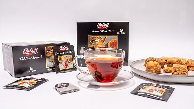Sadaf Special Black Tea Bags - Pure Ceylon Black Tea - Product harvested in Sry Lanka - Kosher - 50 Bags