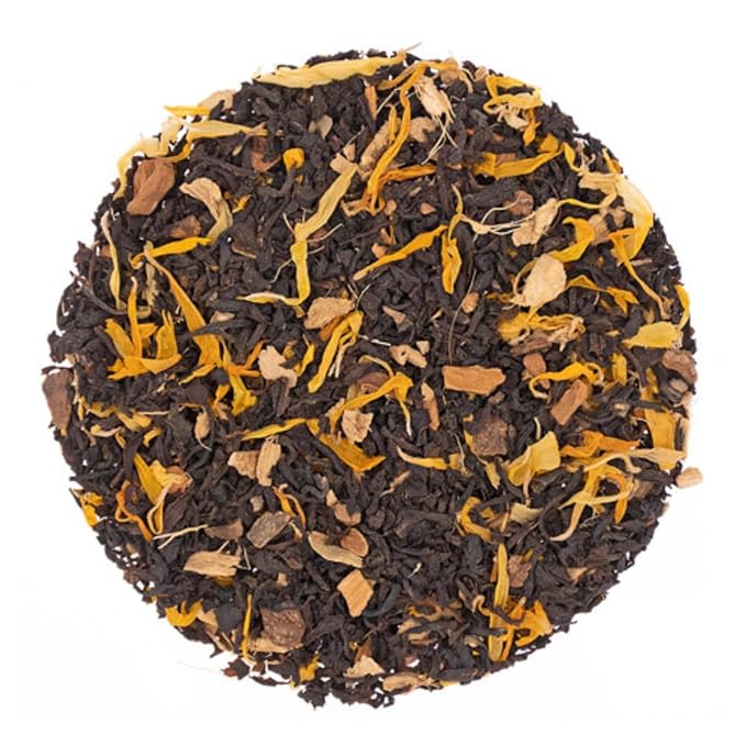 English Tea Store Vanilla Chai Tea Loose Leaf - 4oz | Spiced Black Tea with Cardamom Cinnamon Ginger Cloves | Creamy Vanilla Twist for Cozy Hot Tea | Indian Inspired Masala Tea Experience