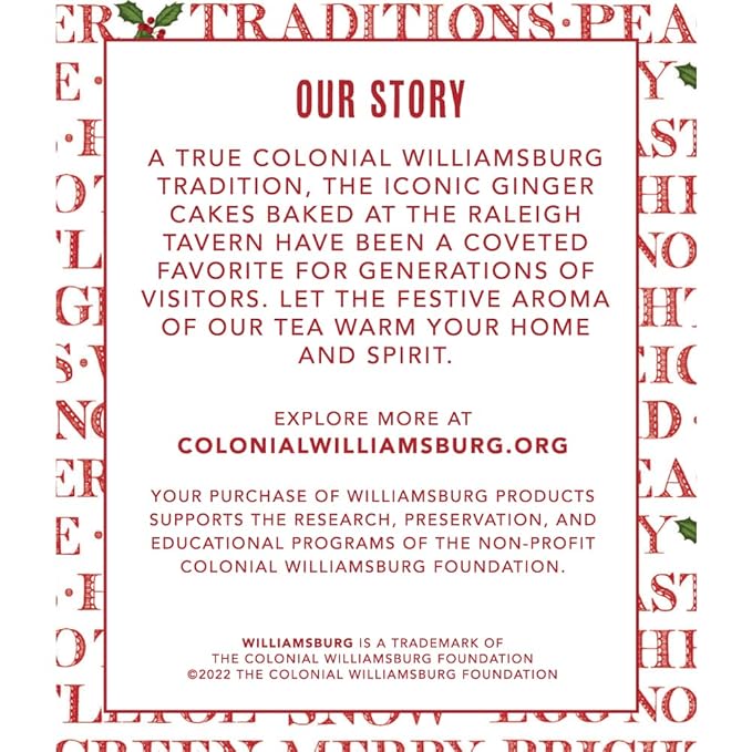Harney & Sons Williamsburg Ginger Cake Blend | Black tea with cloves, cinnamon, and molasses, 20 sachets