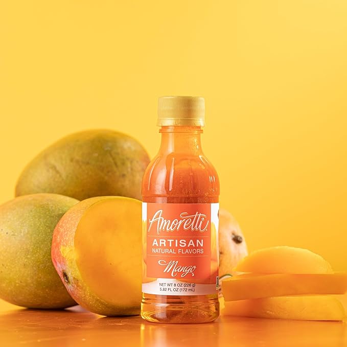Amoretti - Natural Mango Artisan Flavor Paste, 2.2 lbs, Perfect For Ice Cream, Beverages, Cakes, and more, Preservative Free, Vegan, Gluten Free, No Artificial Sweeteners, Highly Concentrated