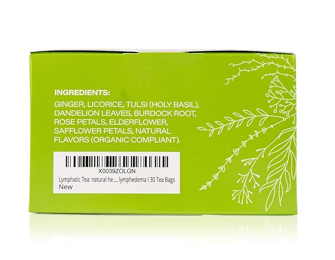 Bruizex Lymphatic Natural Herbal Tea, Lymphatic Drainage, Ginger Blend for Lymphatic System Health, Post Surgery Recovery Liposuction, BBL, Tummy Tuck, Lipedema & Lymphedema, 30-Pack
