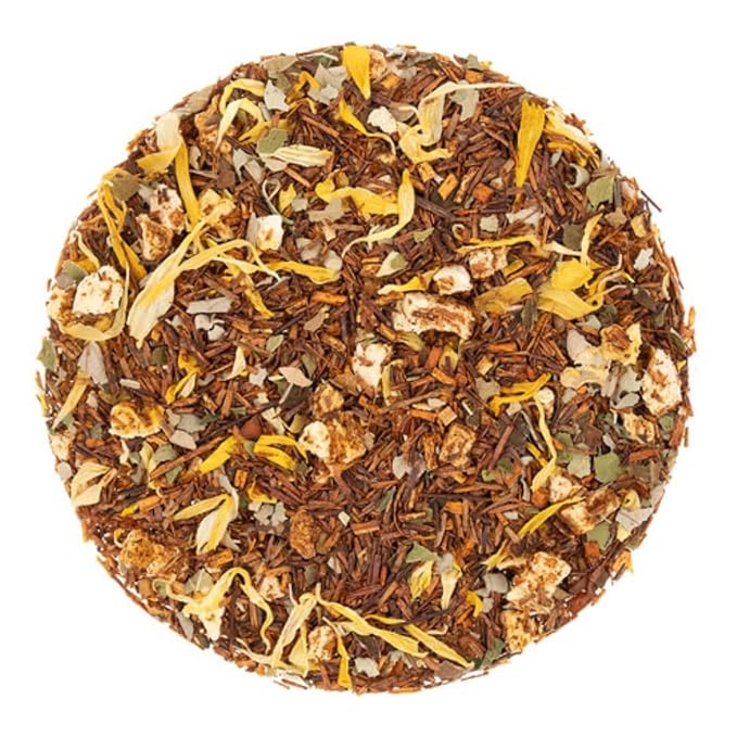 English Tea Store Georgia Peach Rooibos Tea Pouches - 4oz | Naturally Caffeine Free Herbal Loose Leaf Tea | Fruity and Smooth Flavor | Rooibos Tea Blend with Peach Notes | South African Origin