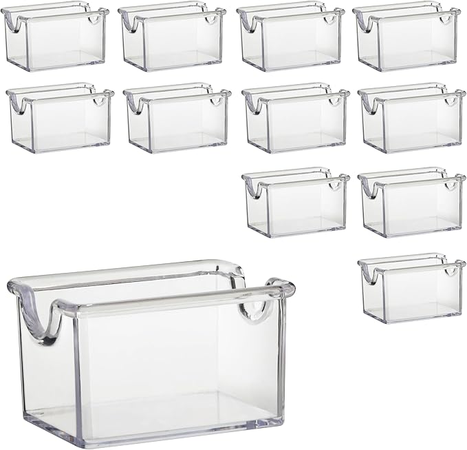 New Star Foodservice 28447 Plastic Sugar Packet Holder, Clear, Set of 12