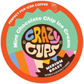 Crazy Cups Chocolate Coffee Pods, Mint Chocolate Chip Ice Cream Coffee Pods for K Cup Keurig Machines, Brew Hot or Iced, 22 Count