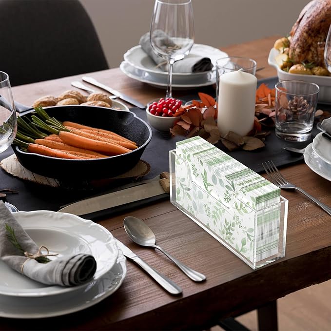 Onemake Acrylic Guest Towel Napkin Holder for Bathroom, Clear Waterproof Splash Towel Holder for Table, Kitchen, Napkin Holders for Paper Napkins, Dining Table Napkin Tray for Home, Restaurant, Hotel