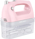 Lord Eagle Hand Mixer Electric 400W, 5 Speed handheld Mixer, 5 Stainless Steel Accessories for Baking Cake Egg Cream Food Beater, Turbo Boost/Self-Control Speed + Eject Button, Pink
