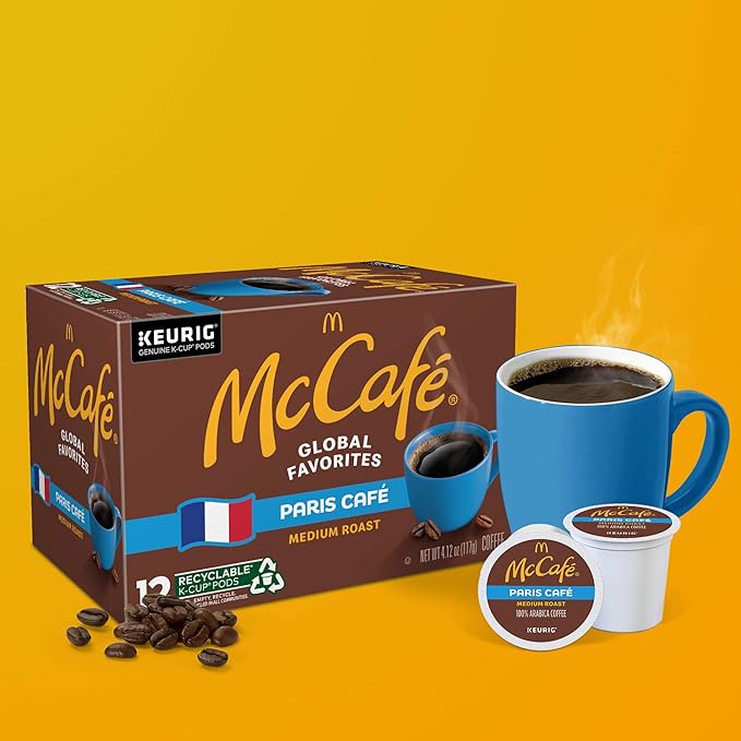 McCafe Paris Cafe, Single Serve Coffee Keurig K-Cup Pods, Medium Roast Coffee, 72 Count