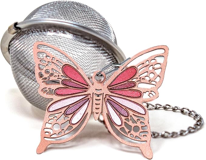 Norpro Mesh Tea Infuser with Butterfly Charm, 2-Inch, Stainless Steel