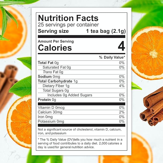 Total Tea SIimming Detox Tea Caffeine Free - 25 Day Detox - Herbal Tea with Chamomile, Hibiscus Tea & Ginger Root for Colon Cleanse – Natural Citrus & Cinnamon Fruit Tea for Digestive Health