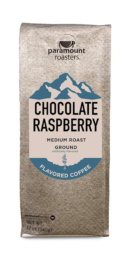 Paramount Roasters Chocolate Raspberry Flavored Ground Coffee, 12 oz medium roast, Paramount Coffee Company
