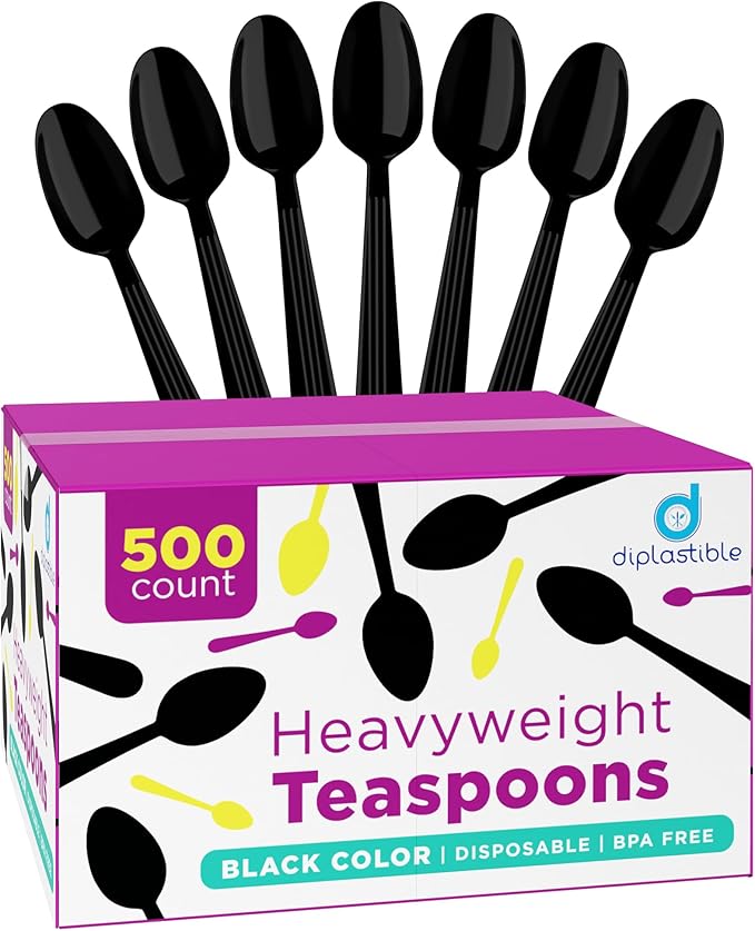 Plastic Spoons Heavy Duty - Disposable Spoons Plastic Utensils - Cutlery For Parties And Events Pack Of 500 (Tea Spoons)