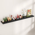 Floating Shelves for Wall, Engineered Wood Wall Shelves with Invisible Brackets for Living Room Bedroom Bathroom Office Kitchen Decor and Storage (Black, 72" W x 9" D x 1.5" H) Set of 1