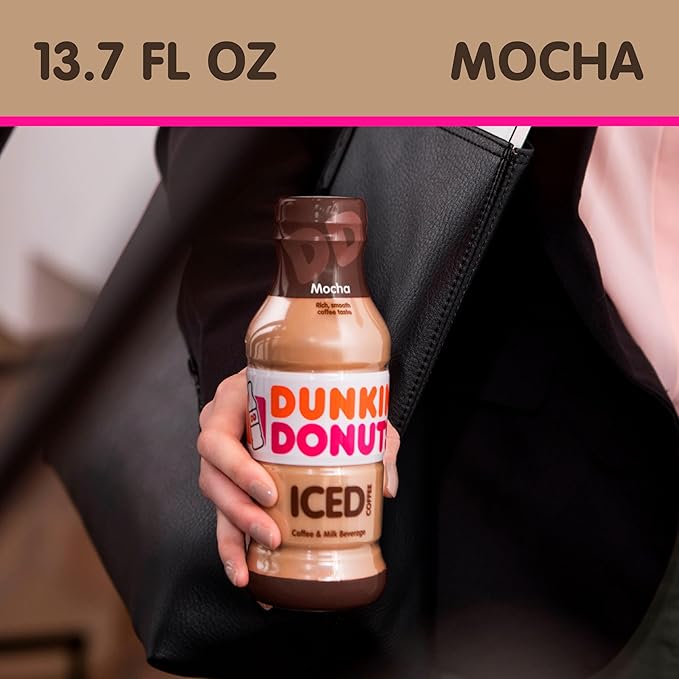 Dunkin' Mocha Iced Coffee Bottle, 13.7 fl oz, 12 Pack