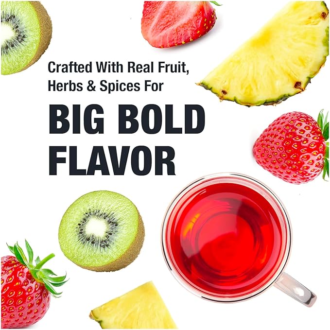 Tiesta Tea - Strawberry Kiwi Herbal Tea, Loose Leaf, Strawberry Hibiscus Kiwi Fruit Tea, Premium Caffeine-Free Herbal Blend, Make Hot or Iced & Up to 50 Cups, 5 oz Refillable Tin