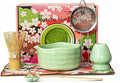 Matcha Whisk Set––7pcs Japanese Matcha Set Kit with Matcha Bowl, Bamboo Whisk, Whisk Holder, Scoop, Towel&Sifter–Perfect for Matcha Lovers&Tea Ceremonies-Daisy Green