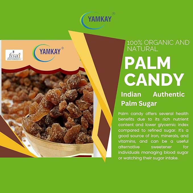 Yamkay Palm Candy Panakarkandu | Organic Palm Sugar Karkandu | Authentic Indian Palm Candy | Pure Palm Sugar | Natural Sweetener for Cooking & Baking (300 GM, Palm Candy)