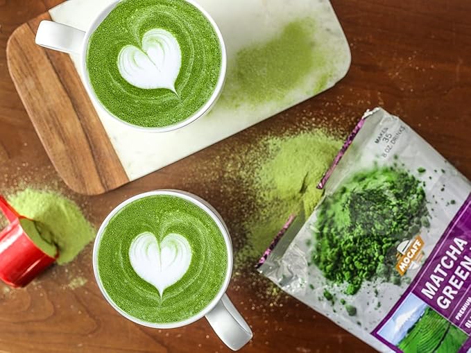 MOCAFE Matcha Latte Mix Powder, sweetened creamy Ceremonial Grade Japanese green tea, café style premium instant blended frappe, hot and iced drinks, 3lb Bulk Bag