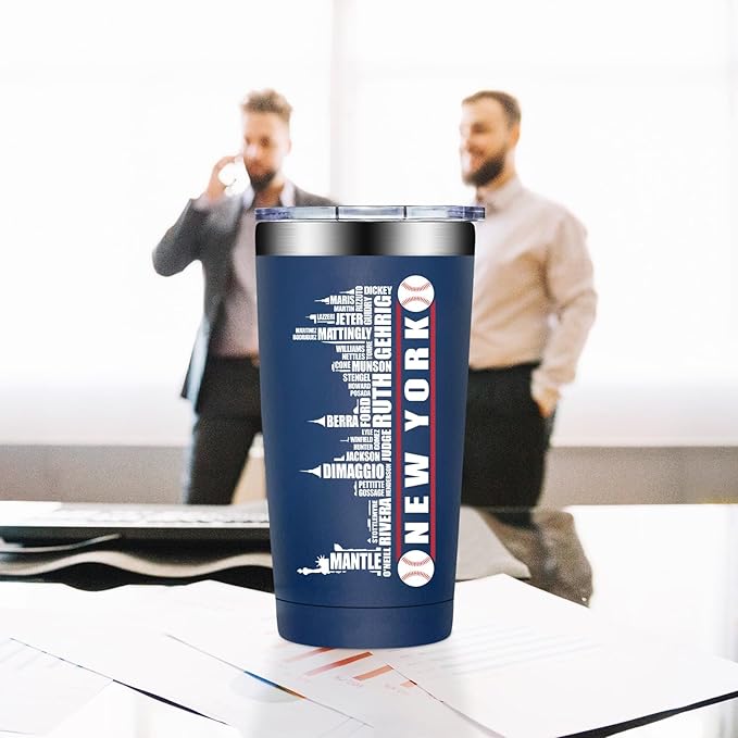 BIRGILT Legends New York Baseball City Skyline Gifts - Baseball Gifts for Men, Christmas, Father's Day, Birthday Gifts for Fans - Tumbler Cup 20oz
