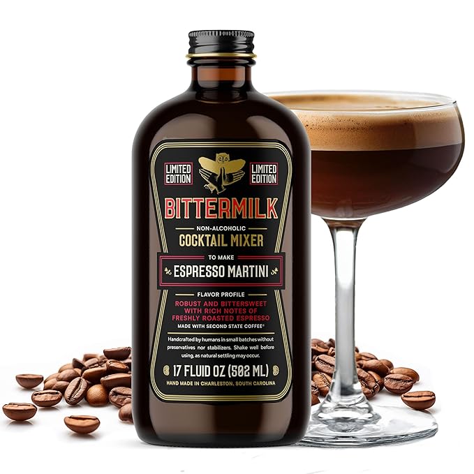 Bittermilk Espresso Martini Mixer - All Natural Handcrafted Cocktail Mixer - Cocktail Mix - Just Add Whiskey, Makes 17 Cocktails