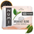 Numi Organic Breakfast Blend Tea, 100 Black Tea Bags, Assam, Ceylon & Darjeeling Black Teas, Caffeinated