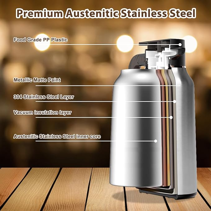 Coffee Carafes for Keeping Hot,70 oz Stainless Steel Thermal Coffee Carafe,Insulated Thermos Pitcher for Beverage Water Drink Tea Dispenser