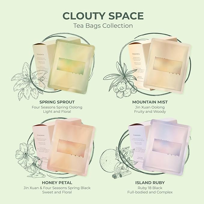 Clouty Space, Authentic Taiwan Black Tea, Farm Direct, Floral Aftertaste, Honey Petal, 10 Tea Sachets (30g)