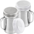 CUSINIUM Large Powdered Sugar Shaker Duster - With Handle - Cinnamon Shaker For Coffee Bar- Fine Mesh Dredge - 14 ounce, pack of 2 | Style: Fine