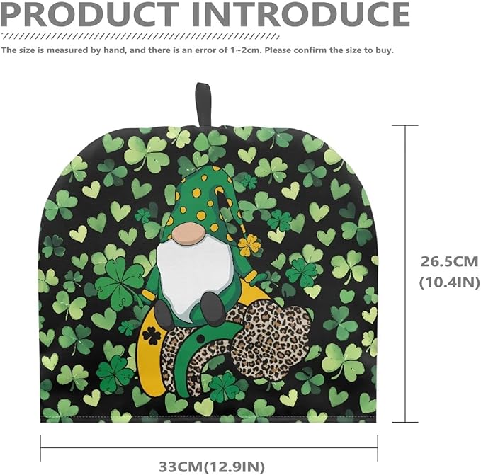 Gnomes Teapot Insulation Cover Lucky Leaf Tea Kettle Cover for Woman Keep Warm Kettle Kitchen Dust Cover Water-Resistant Teapot Cover