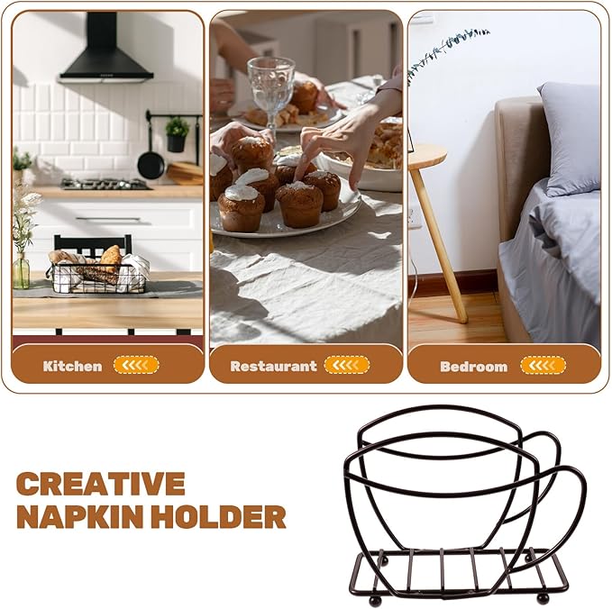 Generic Freestanding Coffee Cup Shaped Napkin Holder Minimalist Paper Towel Dispenser for Home and Restaurant Tabletop Use Practical Desktop Decoration