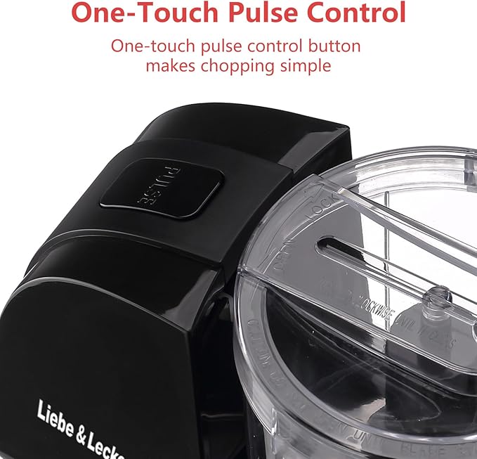 Liebe&Lecker Mini Food Processor,1.5 Cup Mini Chopper for Cutting Vegetable, Garlic,Onion and Meat