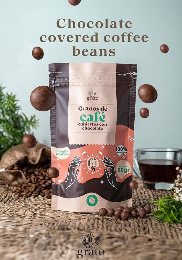 Grato Specialty Coffee Kit – Whole Bean (250g) + Chocolate-Covered Beans (80g) | Premium Colombian Coffee & Gourmet Snack