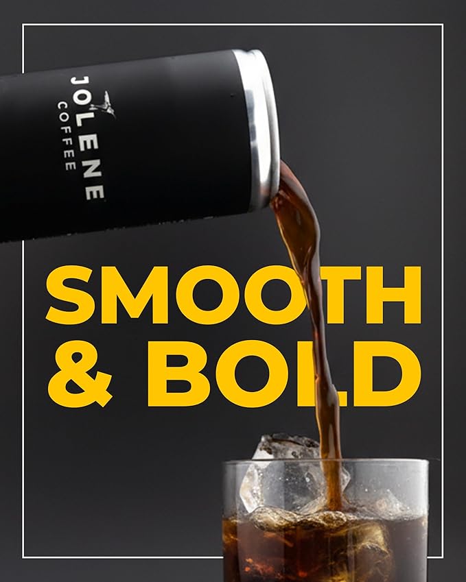Jolene Coffee – Black Cold Brew | 8oz Cans | Smooth, Bold, Dairy-Free, Gluten-Free, Non-GMO (12 Cans, Black Cold Brew)
