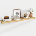 55 Inch Floating Shelves, 12 Inch Deep Floating Shelves for Wall, Floating Shelf with Invisible Brackets, Deep Shelves for Bathroom, Bedroom, Living Room, 1 Pack, Natural