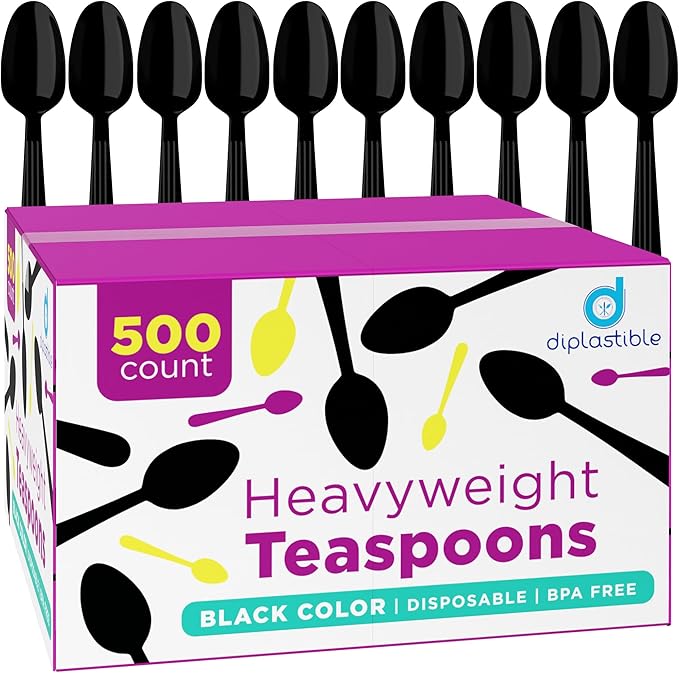 Plastic Spoons Heavy Duty - Disposable Spoons Plastic Utensils - Cutlery For Parties And Events Pack Of 500 (Tea Spoons)