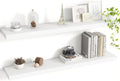 40 Inch Floating Shelves, 8 Inch Deep Floating Shelves for Wall, Hanging Shelf with Invisible Brackets, Deep Shelves for Bathroom, Bedroom, Living Room, White, Set of 2