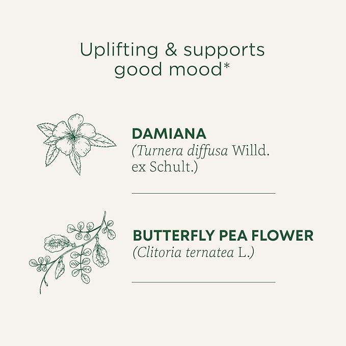Traditional Medicinals Organic, Rosy Mood, Damiana & Butterfly Pea Flower - Uplifting Mood Support - Kosher, Non-GMO, Caffeine-Free, Compostable - 96 Tea Bags (6 Packs of 16)