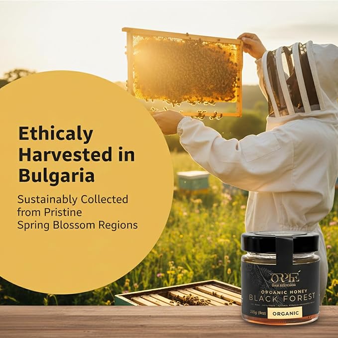 ORPHE Organic Forest Honey – Clean Simple Natural Sweetener for Coffee, Tea, Matcha and Breakfast, Unheated & Creamed 9oz Glass Jar