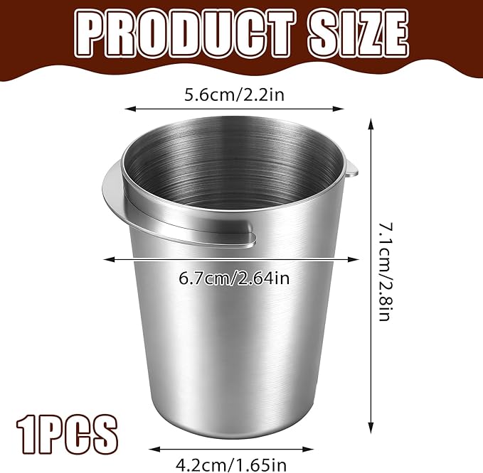 58mm Coffee Dosing Cup, Stainless Steel Espresso Coffee Dosing Cup, Espresso Machine Accessories, Coffees Grinder Been Feeder Compatible with All 58 mm portafilter